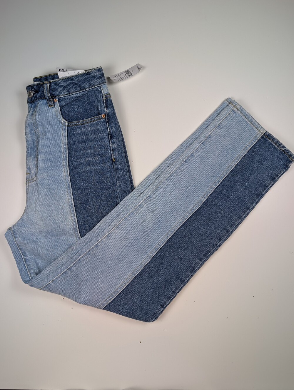 NWT PacSun 90s Boyfriend Jeans 29 Two Tone Colorblock Contrast Straight